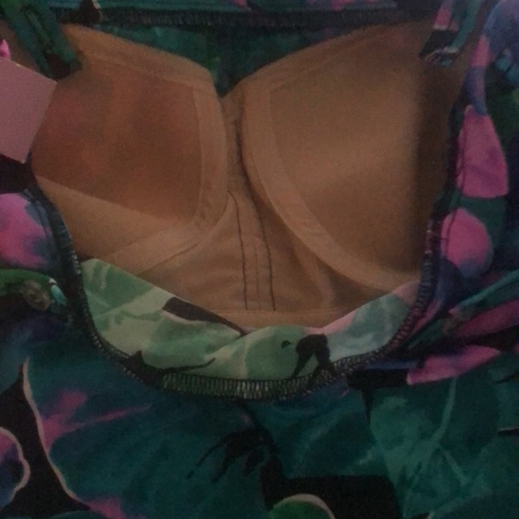 Woman’s vintage rare Y2k old stock green & purple floral one piece swimsuit - Picture 8 of 13